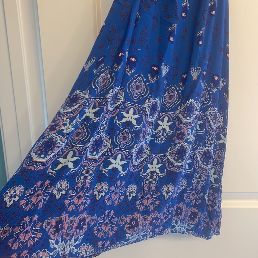 Anthropologie Halter Backless Pattern Summer Dress - Picture 3 of 8